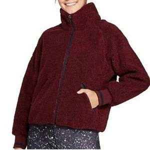 JoyLab Sherpa Athleisure Maroon Jacket